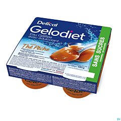 Delical Gelodiet Gelwater Zonder Suiker Perzikthee 4x120g