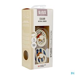  Bibs 1 Fopspeen Anatomic Studio Duo Pin Steel Blue