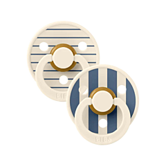 Bibs 2 Fopspeen - Studio 2 Stuks Pin Steel Blue  6-18 M