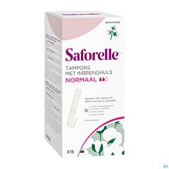 Saforelle Coton Protect Tampons met Inbrenghuls Normaal 16 Stuks