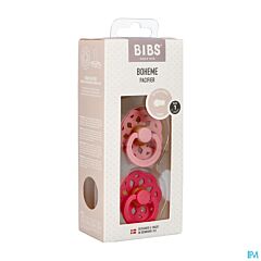 Bibs 1 Fopspeen Boheme Duo Dusty Pink & Coral