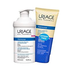 Uriage Xémose Kalmerende Vetinbrengende Crème 400ml + Gratis Xémose Wasolie 200ml 