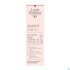 Louis Widmer Nutriderm Getinte Dagcrème Uv 20 Naturel 01 Zonder Parfum - 30ml