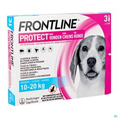Frontline Protect - Anti-Vlooien/ Teken Spot-On Oplossing Voor Honden - 10-20kg - 3 Pipetten