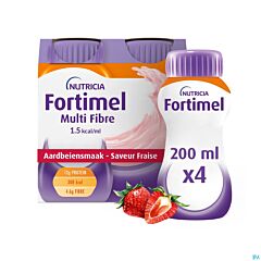 Fortimel Multifiber 1.5kcal aardbei - 4x200ml