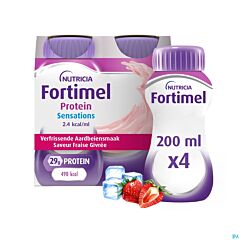 Fortimel Protein 2.4kcal Verfrissende Aardbei 4x200ml