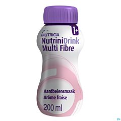 NutriniDrink Multi Fibre Aardbeiensmaak Flesje - 200ml