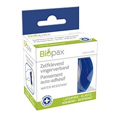  Biopax Zelfklevend Vingerverband Blauw 4,5mx2,5cm