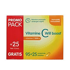 Vitamine C-Will Boost Verlengde Afgifte Promo - 95 Tabletten + 25 Tabletten Gratis
