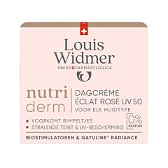 Louis Widmer Nutriderm Dagcrème Éclat Rosé Uv 50 Zonder Parfum - 50ml