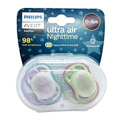 Philips Avent Ultra Air Nighttime Vuurvlieg & Dreams 0-6m - 2 Fopspenen