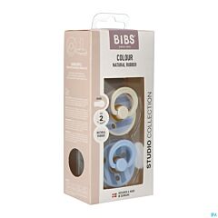 Bibs 2 Fopspeen Studio 2 Stuks - Baby Blue 6 - 18M