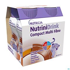 NutriniDrink Compact Multi Fibre Chocolade-Karamelsmaak - 4x125ml