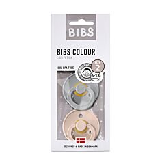 Bibs Fopspeen Duo Cloud/Blush 6-18M 2 Stuks