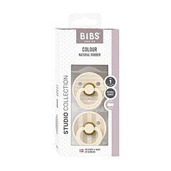 Bibs Studio Pin Fopspeen 2 Stuks - Ivory/Vanilla Mix 0-6M