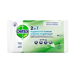 Dettol 2in1 Hygiënische Doekjes 12 Stuks