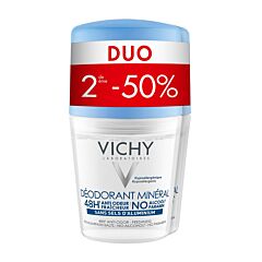 Vichy Deo Mineraal 48u Roller Duo 2e -50% 2x40ml