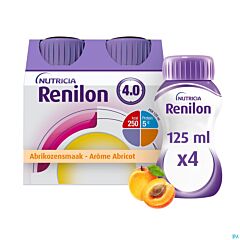 Renilon 4.0 Drankje Aroma Abrikoos Flessen 4x125ml