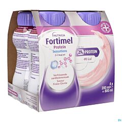 Fortimel Protein 2.4kcal Verfrissende Aardbei 4x200ml