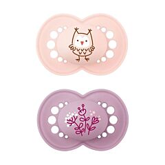MAM Original Elements Fopspeen 6-16M - Uil/ Bloemen - 2 Stuks