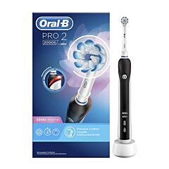 Oral-B Pro 2 2000S Sensi Ultra Dun Zwart Elektrische Tandenborstel 1 Stuk