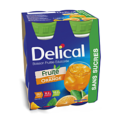 Delical Fruitdrink Met Zoetstof Sinaasappel 4x200ml
