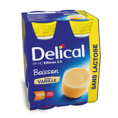 Delical HP-HC Effimax 2.0 Drink Zonder Lactose Vanille 4x200ml