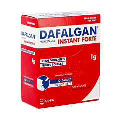 Dafalgan Instant Forte 1g - Rode Vruchten - 10 Zakjes