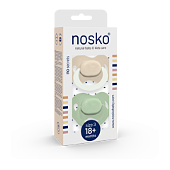 Nosko Fopspeen Ivory Glow Dark + Mint 18+M 2 Stuks