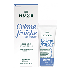 Nuxe Crème Fraîche De Beauté 48H Rijke Crème 30ml + 3-in-1 Hydraterende Crème 15ml GRATIS