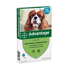 Advantage Hond 100 Spot-On Anti-Vlooien 4-10kg 4x1,0ml