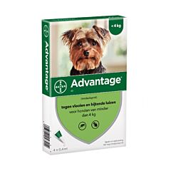 Advantage Hond 40 Spot-On Anti-Vlooien <4kg 4x0,4ml