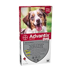 Advantix Hond 10<25kg Bestrijding & Preventie Vlooien/Teken 4x2,5ml