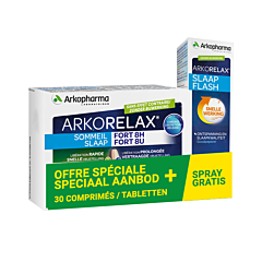 Arkorelax Slaap Fort 8u 30 Tabletten + GRATIS Slaap Flash Spray 20ml