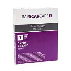 Bap Scar Care T Zelfklevend Siliconenverband Dun Transparant - 5x7cm - 10 Stuks