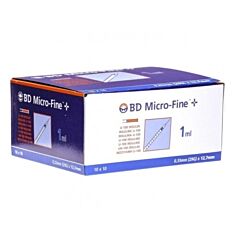 BD Microfine+ Insulinespuit 1ml 29g 12,7mm - Ins U100 - 100 Stuks