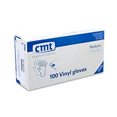 CMT Witte Vinyl Handschoenen Zonder Poeder - Medium - 100 Stuks