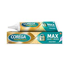 Corega Power Max Hold + Block 12h - Kleefcrème Gebitsprothese - Munt - 70g