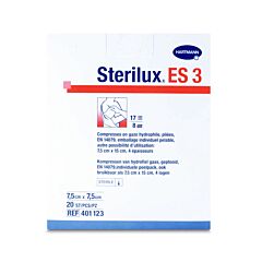 Sterilux ES 3 Steriel Kompres - 8 Lagen - 7,5x7,5cm - 20 Stuks