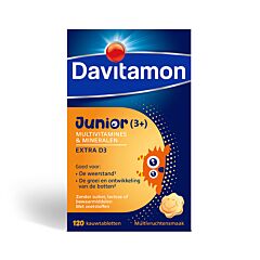 Davitamon Junior Multivitaminen Extra D3 Multivruchten 120 Tabletten