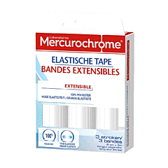 Mercurochrome Elastische Tape - 8cmx3m - 3 Stroken