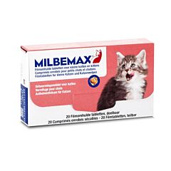 Milbemax Ontworming - Kleine Katten/ Kittens - 20 Filmomhulde Tabletten