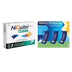 NiQuitin Combitherapie Clear Patch 7mg 14 stuks + Minilozenge 2mg 60 Stuks