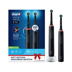 Oral-B Pro 3 3900 Elektrische Tandenborstel Zwart Duopack 2 Stuks