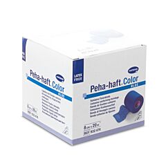 Hartmann Peha Haft Color Latexfree Cohesieve Fixatiezwachtel Blauw - 8cmx20m - 1 Stuk