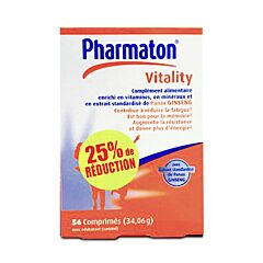 Pharmaton Vitality 56 Tabletten Promo 25% Korting