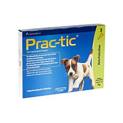 Prac-tic Spot-on Kleine Hond 4,5-11kg Anti-Vlooien/Teken 3 Pipetten