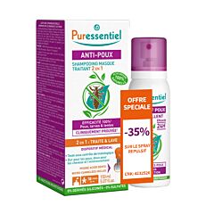 Puressentiel Anti-Luizen Duopack 2in1 Behandelende Shampoo 200ml + Repel Spray 75ml - 35%