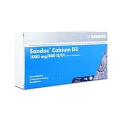 Sandoz Calcium D3 1000 Mg/880IE 90 Kauwtabletten