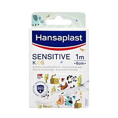 Hansaplast Sensitive Kids Pleister Pleisters 1mx6cm 1 Rol